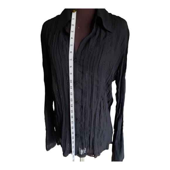 NOTATIONS Crinkled translucent fabric blouse - L - Picture 7 of 11